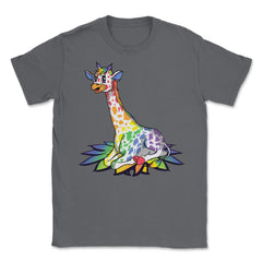 Rainbow Giraffe Gay Pride Gift product Unisex T-Shirt - Smoke Grey