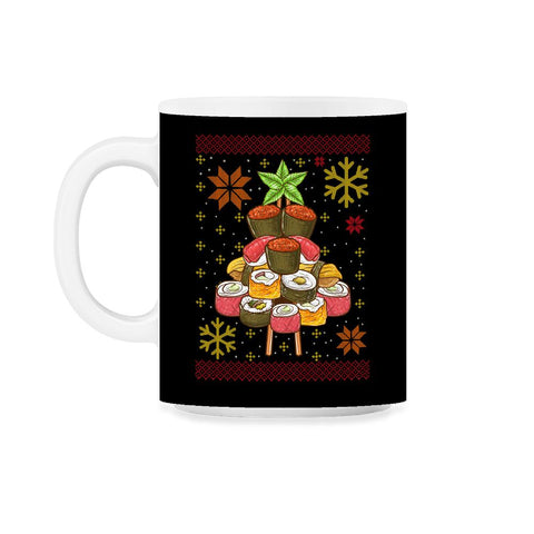 Sushi Ugly Christmas Tree Sweater Style Funny Humo 11oz Mug