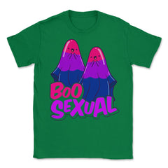 Boo Sexual Bisexual Ghost Pair Pun for Halloween print Unisex T-Shirt - Green