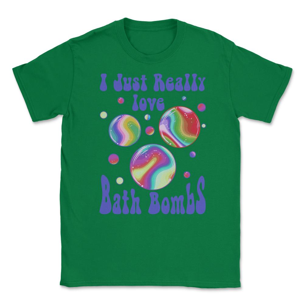 I Just Really Love Bath Bombs Retro Vintage 60’ & 70’s product Unisex - Green