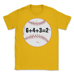 Funny Baseball Double Play 6+4+3=2 Sporty Player Coach graphic Unisex - Gold