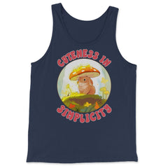 Cottage Core Bunny with Mushroom Hat design - Tank Top - Navy