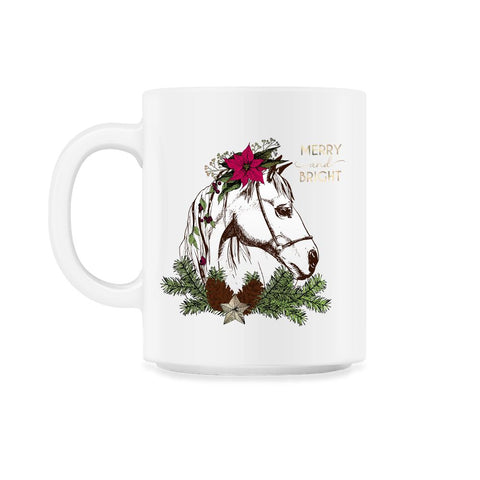 Christmas Horse Merry and Bright Equine T-Shirt Tee Gift 11oz Mug