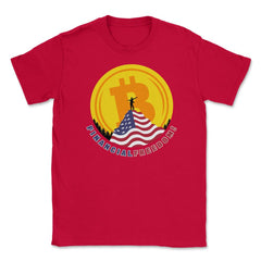 Patriotic Bitcoin Financial Freedom USA Flag Mountain product Unisex