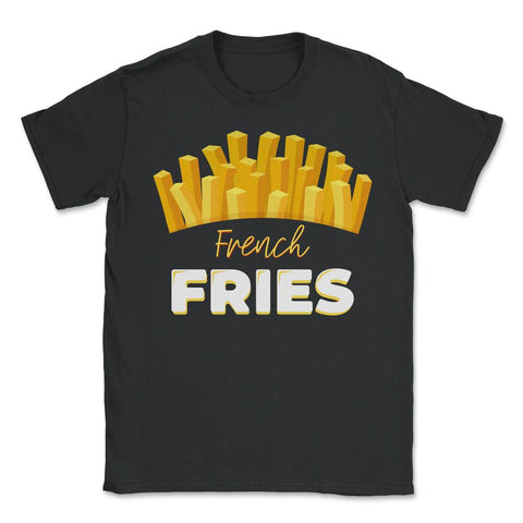 Lazy Funny Halloween Costume Pretend I'm A French Fry graphic - Unisex T-Shirt - Black