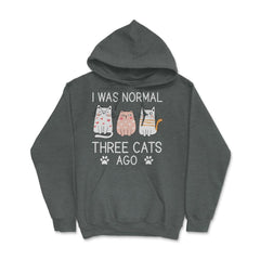Funny I Was Normal Three Cats Ago Pet Owner Humor Cat Lover graphic - Dark Grey Heather