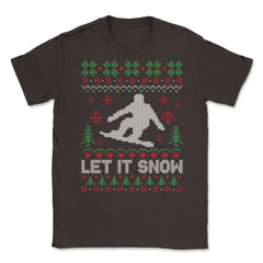 Let It Snow Snowboarding Ugly Christmas graphic Style design Unisex - Brown