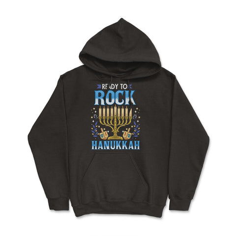 Ready To Rock Hanukkah Jewish Hanukah Holiday print Hoodie - Black