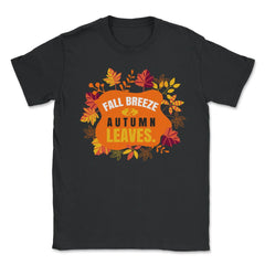 Fall Breeze and Autumn Leaves Design Gift print Unisex T-Shirt - Black