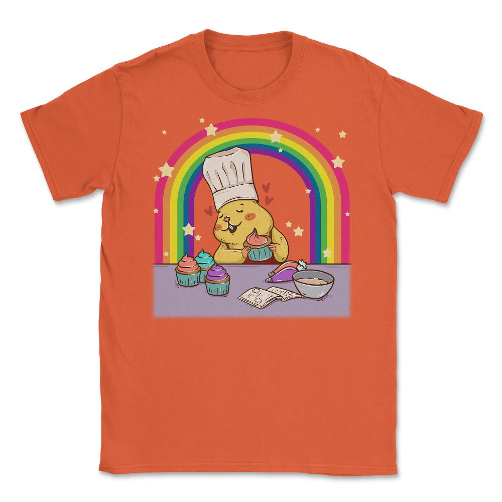 Rainbow Gay Guinea Pig Baker Funny Cute Pride Gift design Unisex - Orange