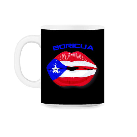 Boricua Kiss Puerto Rico Flag Lips Design graphic 11oz Mug