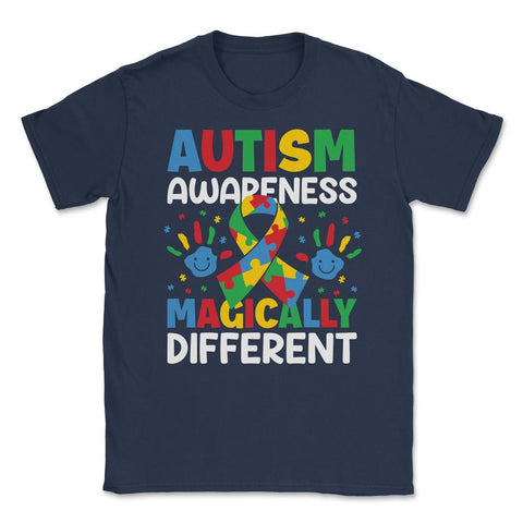 Autism Awareness Magically Different graphic Unisex T-Shirt - Navy