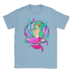 Anime Mermaid Gamer Pastel Theme Vaporwave Style Gift graphic Unisex - Light Blue