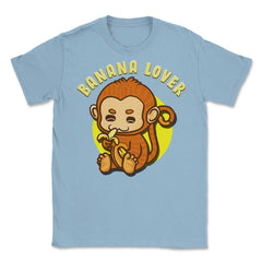 Banana Lover Monkey Eating a Banana Funny Humor Gift design Unisex - Light Blue