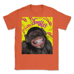 Smile! Smiling chimpanzee with braces Funny Humor print Unisex T-Shirt