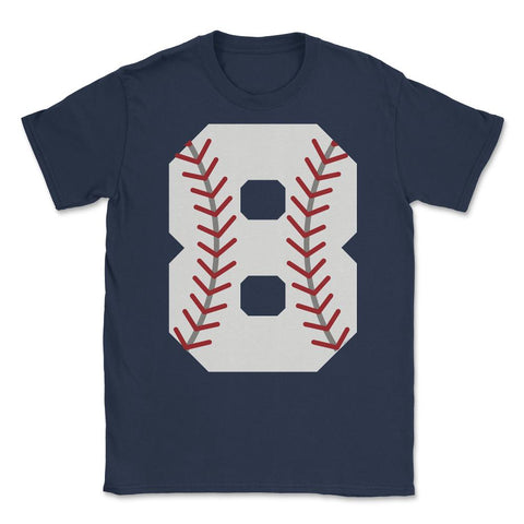 Funny 8th Birthday Baseball Eight Years Old Baseball Lover design - Navy