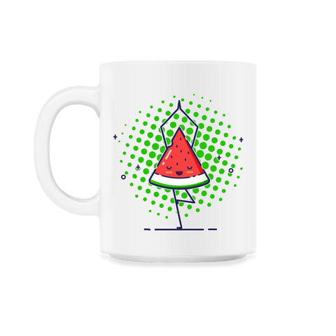 Funny Watermelon Standing In Vrikshasana Yoga Pose product 11oz Mug