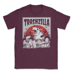 Trashzilla Funny Possum Lover Trash Animal Possum Pun graphic Unisex - Maroon
