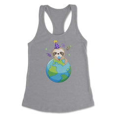 Happy Earth Day Sloth Funny Cute Gift for Earth Day design Women's - Heather Grey