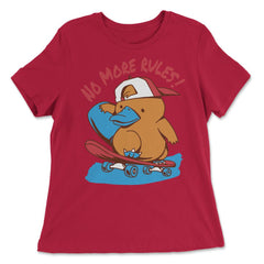 No more Rules! Hilarious Kawaii Platypus Skateboarding product - Women's Relaxed Tee - Red