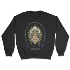 Chieftess Peacock Feathers Motivational Native Americans design - Unisex Sweatshirt - Black