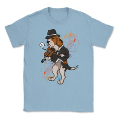 Funny Beagle Playing Violin Hilarious Violinist Beagle Dog graphic - Light Blue