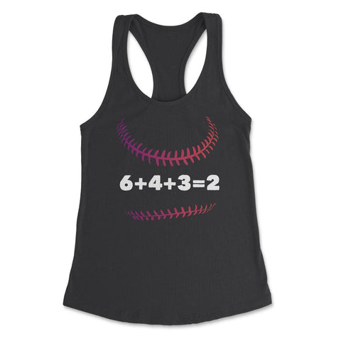 Funny Baseball Double Play 6+4+3=2 Baseball Lover Gag print Women's - Black