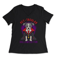 Pet-tacular Dog Halloween Design Graphic For Dog Lovers product - Women's V-Neck Tee - Black