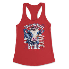 4th of July Moo-erican Pride Funny Patriotic Cow USA product Women's - Red