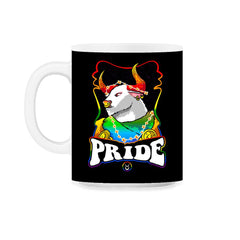 Gay Zodiac LGBTQ Zodiac Sign Taurus Rainbow Pride print 11oz Mug - Black on White