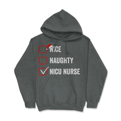 Nice Naughty NICU Nurse Funny Christmas List for Santa Claus design - Dark Grey Heather
