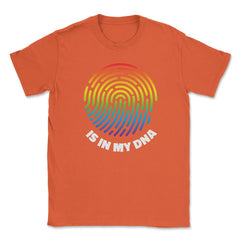 Is In My DNA Rainbow Flag Gay Pride Fingerprint Design product Unisex - Orange