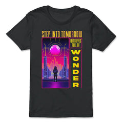 Futuristic Skyline Silhouette Step Into Tomorrow's Wonder print - Premium Youth Tee - Black