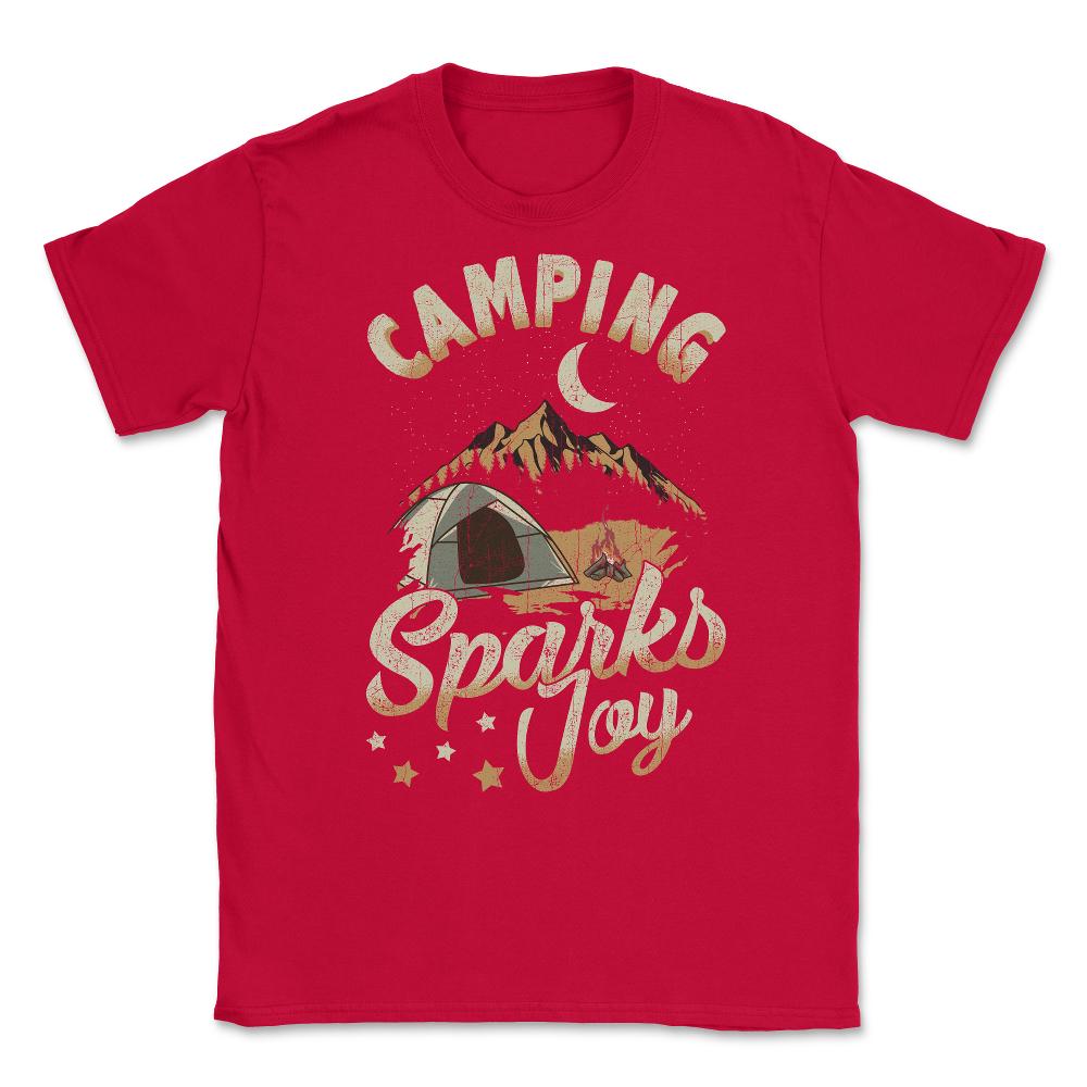 Camping Sparks Joy Bonfire Mountains Nature Outdoor print Unisex - Red