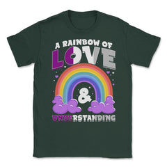 Asexual A Rainbow of Love & Understanding design Unisex T-Shirt - Forest Green