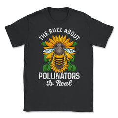 Pollinator Bee & Sunflowers Cottage Core Aesthetic print Unisex - Black