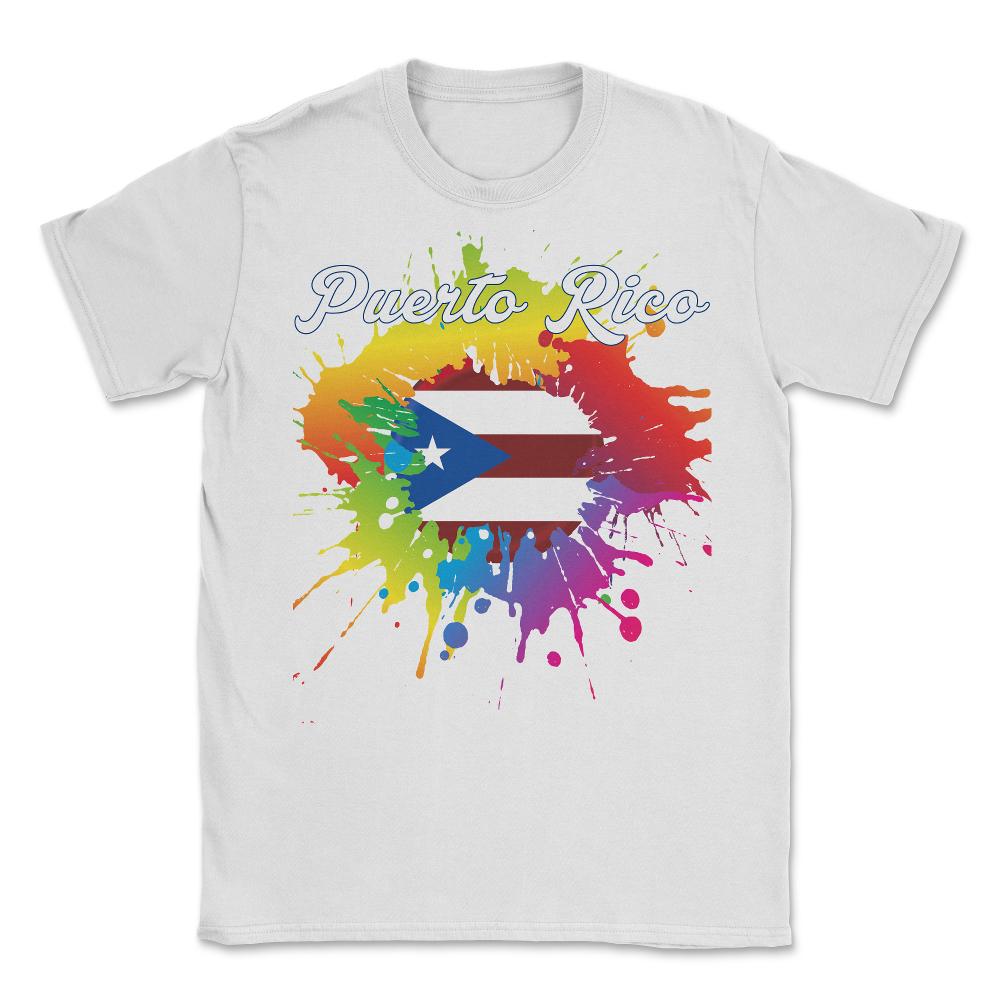 Puerto Rico Flag Pride Gay Color Splash graphic Unisex T-Shirt
