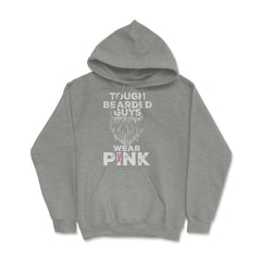 Tough Bearded Guys Wear Pink Breast Cancer Awareness product Hoodie - Grey Heather