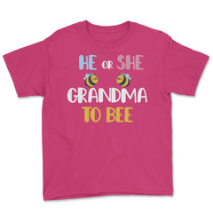 Funny He Or She Grandma To Bee Pink Or Blue Gender Reveal design - Heliconia