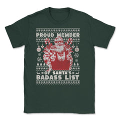 Ugly Christmas product Style Proud Member Santa Badass List print - Forest Green