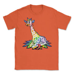 Rainbow Giraffe Gay Pride Gift product Unisex T-Shirt - Orange