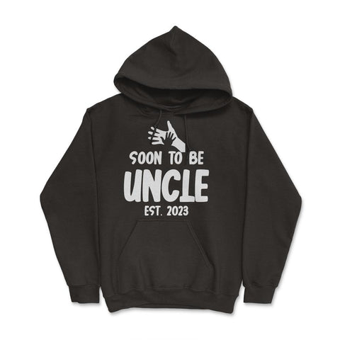 Funny Soon To Be Uncle 2023 Pregnancy Announcement print Hoodie - Black