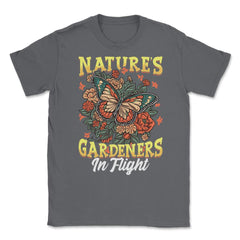 Pollinator Butterfly & Flowers Cottage core Aesthetic design Unisex - Smoke Grey