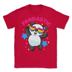 Pandastic Pansexual Pride Flag Rainbow Kawaii Panda print Unisex - Red