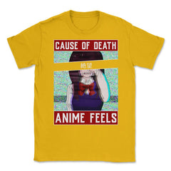 Retro Style Anime Girl Crying Japanese Glitch Aesthetic graphic - Gold