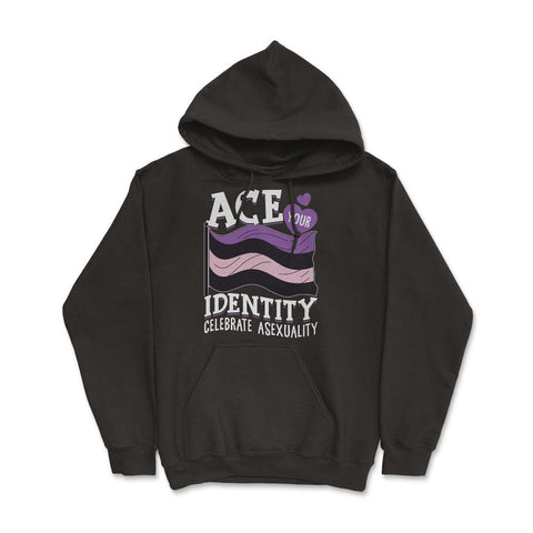 Asexual Ace Your Identity Celebrate Asexuality print Hoodie - Black