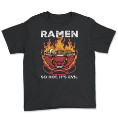Devil Ramen Bowl Halloween Spicy Hot Graphic graphic - Youth Tee - Black
