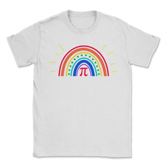 Bohemian Rainbow & Pi Symbol For A Happy PI Day Math Teacher graphic - White