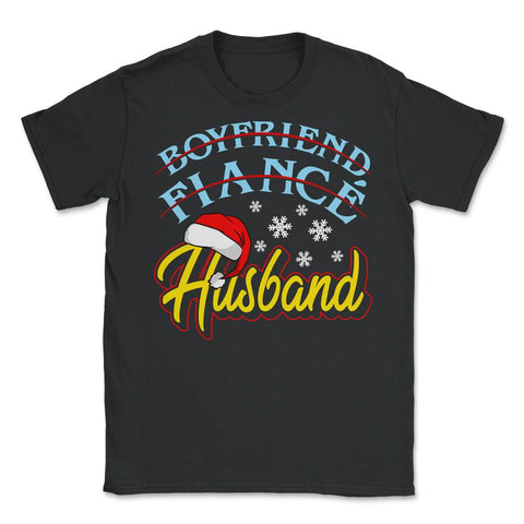 Boyfriend Fiancé Husband Christmas Couples Matching Designs graphic - Black