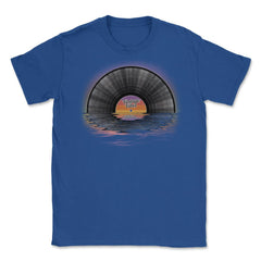 Retro Vintage Vinyl Sunset Reflection LP Vinyl Record graphic Unisex - Royal Blue